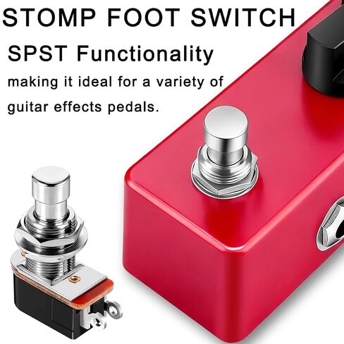 3PCS Momentary Soft Touch Foot Switch SPST 4A 125VAC / 2A 250VAC 2 PIN Guitar Effects Pedal Box Stomp Push Button Footswitch with Electronic Wire for Tap Tempos, Relays, Feedback Loops in Saudi Arabia