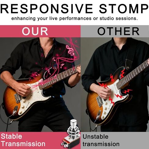 3PCS Momentary Soft Touch Foot Switch SPST 4A 125VAC / 2A 250VAC 2 PIN Guitar Effects Pedal Box Stomp Push Button Footswitch with Electronic Wire for Tap Tempos, Relays, Feedback Loops in Saudi Arabia