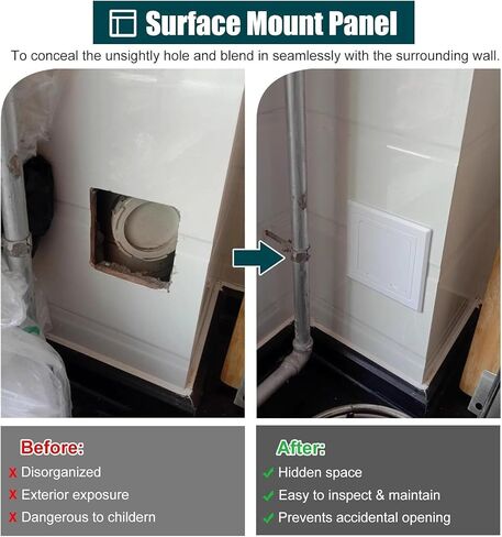 Self-Adhesive Inspection Access Panel for Bathroom & Wall Ceilings - 200x200mm (7.9x7.9in) Small Tile Access Door Hatch for Bathtubs, Easy Installation, Durable Design,200x200mm (7.9x7.9in) in Saudi Arabia