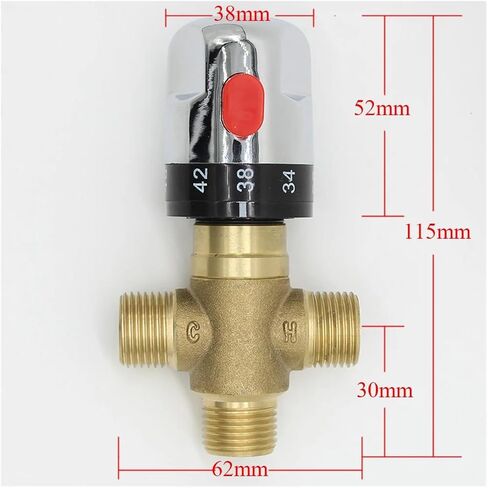 Brass Thermostatic Mixing Bath Tub Valve Pipe Thermostat Valve Control Chrome in Saudi Arabia