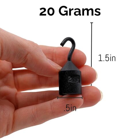EISCO - Hooked Weight, 20g - Iron, Cylindrical with Hook and Bottom Slot for Easy Lifting, Science Experiments, Physics, Scale Calibration, Measurement in Kuwait