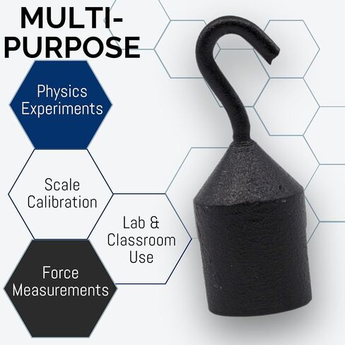 EISCO - Hooked Weight, 20g - Iron, Cylindrical with Hook and Bottom Slot for Easy Lifting, Science Experiments, Physics, Scale Calibration, Measurement in Kuwait