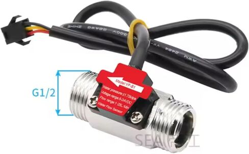 1/2inch Stainless Steel Water Flow Sensor Flowmeter 1.75MPa DC3.5~24V NPN Hall Turbine Flow Switch Sensor in Saudi Arabia