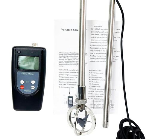 Digital Water Velocity Meter River Velocity Meter Flow Rate Sensor for Open Channel Flow with Speed Range 0.01-5.00m/s LED Backlight Current Measurement Error ≤1.5% Pole Positioning Measurement in Kuwait