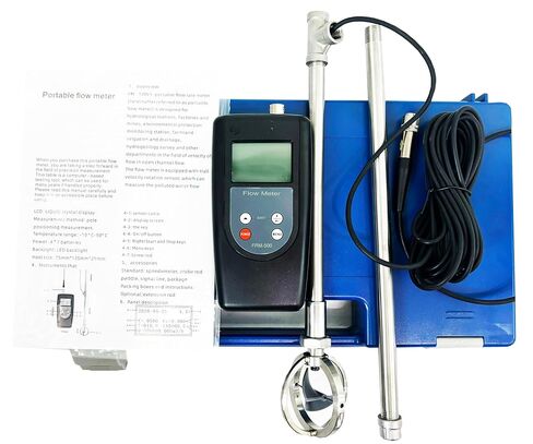 Digital Water Velocity Meter River Velocity Meter Flow Rate Sensor for Open Channel Flow with Speed Range 0.01-5.00m/s LED Backlight Current Measurement Error ≤1.5% Pole Positioning Measurement in Kuwait