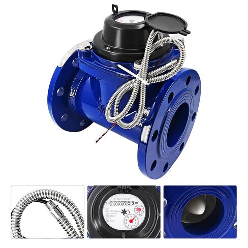 3'' Water Meter Fits for Woltmann Helix Water Meter, Pulse Output Detachable Water Meter, Flanged, Industrial Use, Heavy-Duty Cast Iron, Cubic Meter in Saudi Arabia