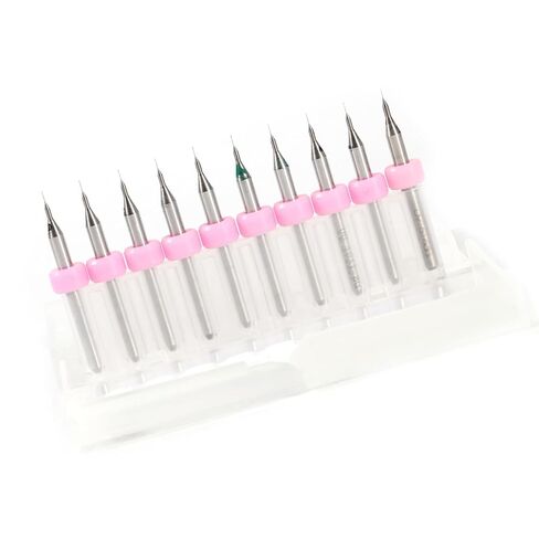 WALFRONT Tungsten Steel Drill Bits 10pcs Micro Drill Bits Set PCB Print Circuit Board CNC Router for Resin Beads Clay Jewelry Making Stone Grinding (0.1mm) in Saudi Arabia