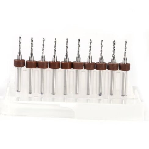 WALFRONT Tungsten Steel Drill Bits 10pcs Micro Drill Bits Set PCB Print Circuit Board CNC Router for Resin Beads Clay Jewelry Making Stone Grinding (0.1mm) in Saudi Arabia
