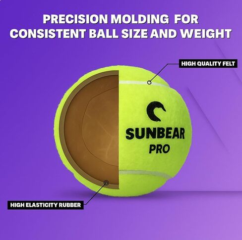 Sunbear Padel Balls – Pro Edition 3 Pack | Tournament Quality Pressurised Balls for Padel Tennis – Fast & Lively Bounce, Durable Felt, Long-Lasting Performance in Kuwait