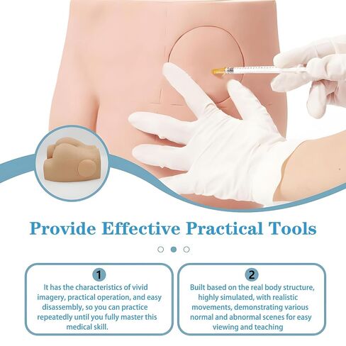 Hip Injection Training Simulator - Realistic Buttock Muscle Injection Training Model IV Practice Start Kit Skin Reusable Pad Medical Practice for Nursing School & Clinical Students (Skin Tone) in Kuwait