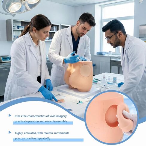 Hip Injection Training Simulator - Realistic Buttock Muscle Injection Training Model IV Practice Start Kit Skin Reusable Pad Medical Practice for Nursing School & Clinical Students (Skin Tone) in Kuwait