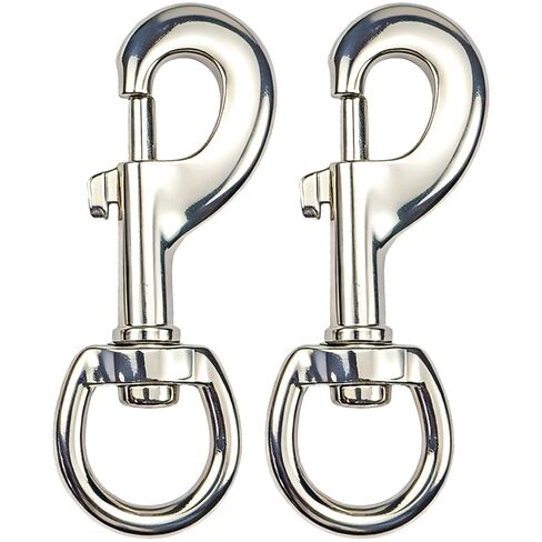 2.6in Swivel Snap Hooks, 2Pack Stainless Steel Trigger Clips, Corrosion Resistant 360° Rotating Eye Bolt Snaps for Dog Leash, Flag, Key Chain, Clotheslines, Tarp, Camping, Boating, Diving (2.6Inch) in Kuwait
