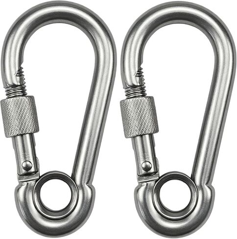 2.6in Swivel Snap Hooks, 2Pack Stainless Steel Trigger Clips, Corrosion Resistant 360° Rotating Eye Bolt Snaps for Dog Leash, Flag, Key Chain, Clotheslines, Tarp, Camping, Boating, Diving (2.6Inch) in Kuwait
