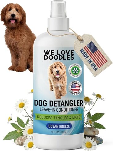[Upgraded Version] We Love Doodles Dog Detangler Spray, Leave-in Conditioner for Dogs, Dog Detangling Spray, Dematting Spray for Dogs, Tangle Remover, Made in The USA, 16 fl oz (Ocean Breeze) in Kuwait