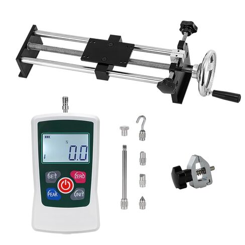 500N Digital Force Gauge & Manual Test Stand Kit, Push Pull Gauge with N/Lb/Kg/Oz Units, 250mm/9.8 inches Stroke Test Stand with 1 Pcs Test Clamp for Tension Tests in Lab, School, Industry in Kuwait