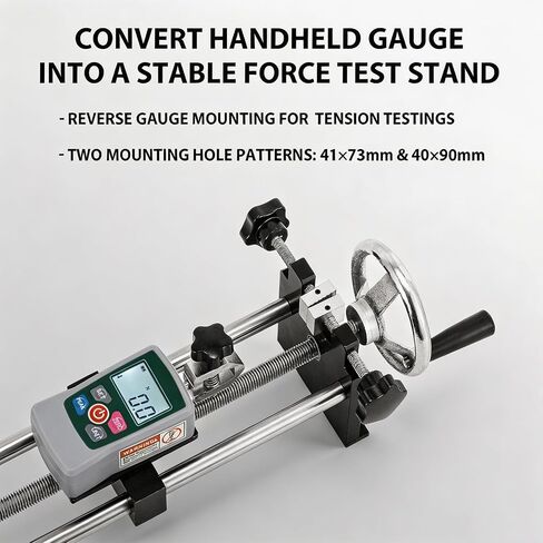 500N Digital Force Gauge & Manual Test Stand Kit, Push Pull Gauge with N/Lb/Kg/Oz Units, 250mm/9.8 inches Stroke Test Stand with 1 Pcs Test Clamp for Tension Tests in Lab, School, Industry in Kuwait