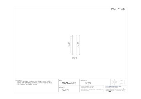 Timken LM814849 محمل أسطواني مدبب، مخروط واحد، تسامح قياسي، تجويف مستقيم، فولاذ، بوصة، معرف 3.0625 بوصة، عرض 1.0000 بوصة in Kuwait