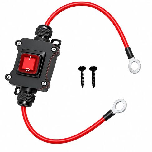 مفتاح طاقة مضمن DC 12V-24V، IP67 مقاوم للماء 10AWG 25A مفتاح تبديل مضمن، مفتاح أسلاك DPST مزدوج الجوانب، مناسب لتوصيل السيارات والسفن والشاحنات والدراجات النارية وجميع مركبات التضاريس in Kuwait