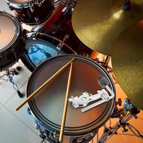 Alipis Silver Metal Cymbal Boom Arm with Clamp for Drum Set, Easy Installation and Enhanced Sound Transmission, Adjustable Mounting Bracket for Cymbals, for Performances and Practice in Kuwait