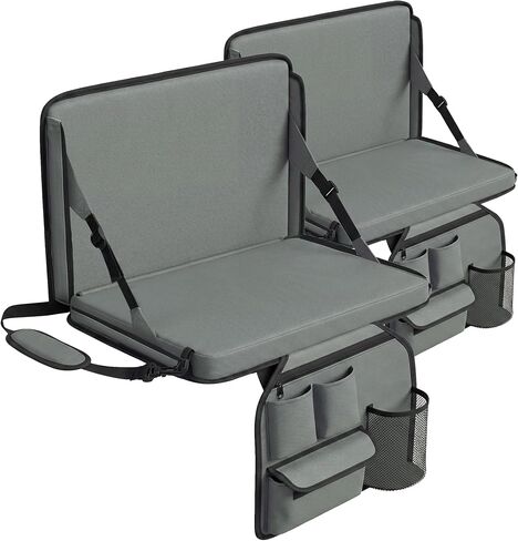 Dragosum Stadium Seat with Back Support and Cushion, Portable Folding Bleacher Chair with Cup Holder, Zipper Pocket and Shoulder Strap for Outdoor Activities in Kuwait