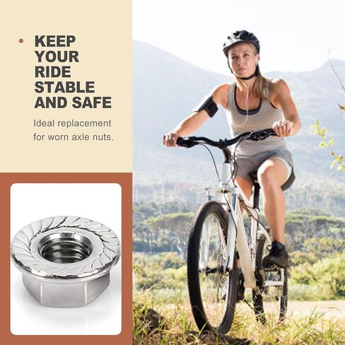 24 Pcs Bike Axle Nut and Washer Kit M8 M9 5 M10 Bicycle Hub Flange Nuts Set for Mountain Road Bike Wheel Bolt Replacement Cycling Hardware Repair Parts Universal Fit Components in Saudi Arabia