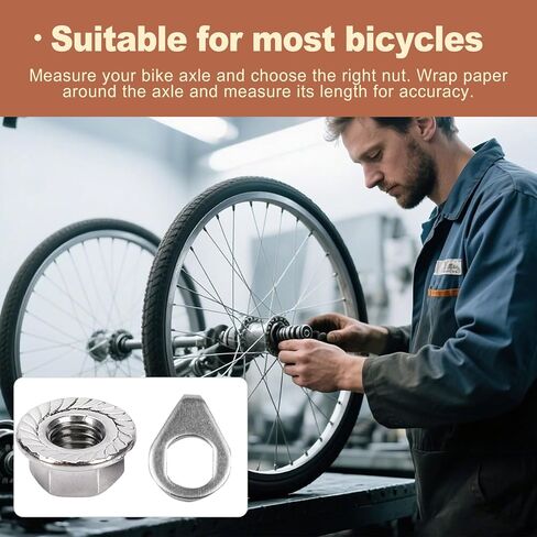 24 Pcs Bike Axle Nut and Washer Kit M8 M9 5 M10 Bicycle Hub Flange Nuts Set for Mountain Road Bike Wheel Bolt Replacement Cycling Hardware Repair Parts Universal Fit Components in Saudi Arabia
