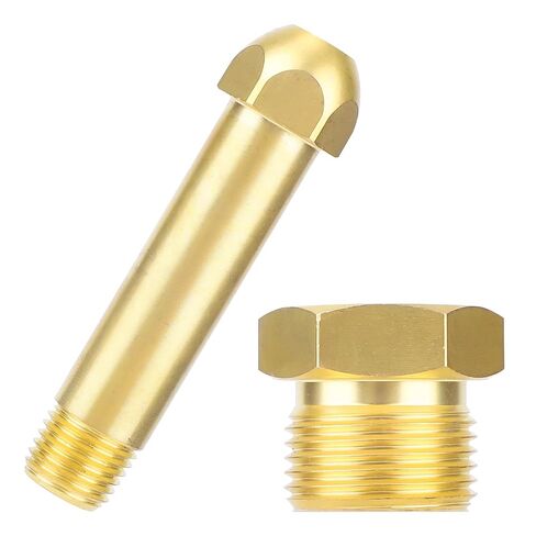CGA-580 Nut & 3" Nipple, Brass Threaded Regulator Inlet Fitting for Helium Argon Nitrogen Gas Cylinders Ideal for Welding and Tank Bottle Connections in Kuwait