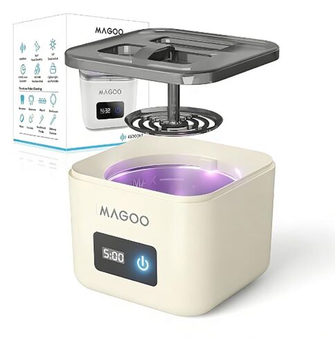 Ultrasonic Retainer Cleaner Machine, Denture Cleaner for Aligners Night Guards Braces Mouth Guards Toothbrush Heads，All-in-One Dental & Jewelry Cleaner, 45kHz 200ML, Dual Modes in Saudi Arabia