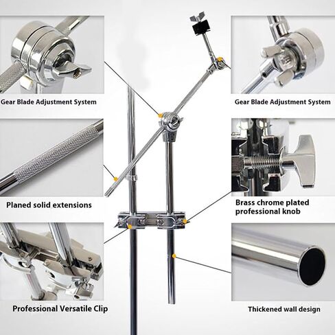 Drum Cymbals Clamp Mount Extension Arm Compatibility Cymbals Stand Accessory Rotating Clamp Suitable for Drum Set Part Adjustable Boom Arm in Saudi Arabia