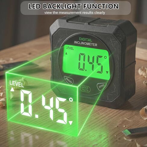 Digital Angle Finder, Strong Magnetic Digital Angle Gauge, LED Display Backlight Angle Ruler, Table Saw Bevel Protractor Inclinometer with Magnet Base for Construction, Woodworking, Machinery in Kuwait