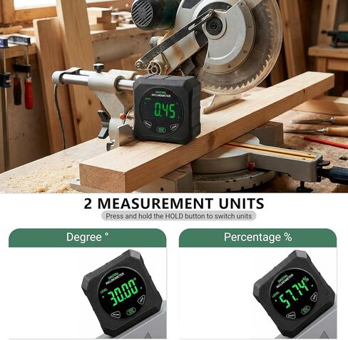 Digital Angle Finder, Strong Magnetic Digital Angle Gauge, LED Display Backlight Angle Ruler, Table Saw Bevel Protractor Inclinometer with Magnet Base for Construction, Woodworking, Machinery in Kuwait