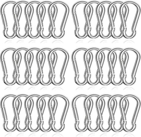 30 Pack 3" Heavy Duty Spring Snap Hooks – M8 5/16" Galvanized Steel Carabiner Clip, for Home Gym, Outdoor, Travel, Swing, Hiking, Kayak in Kuwait