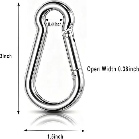 30 Pack 3" Heavy Duty Spring Snap Hooks – M8 5/16" Galvanized Steel Carabiner Clip, for Home Gym, Outdoor, Travel, Swing, Hiking, Kayak in Kuwait