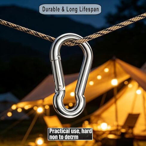 30 Pack 3" Heavy Duty Spring Snap Hooks – M8 5/16" Galvanized Steel Carabiner Clip, for Home Gym, Outdoor, Travel, Swing, Hiking, Kayak in Kuwait