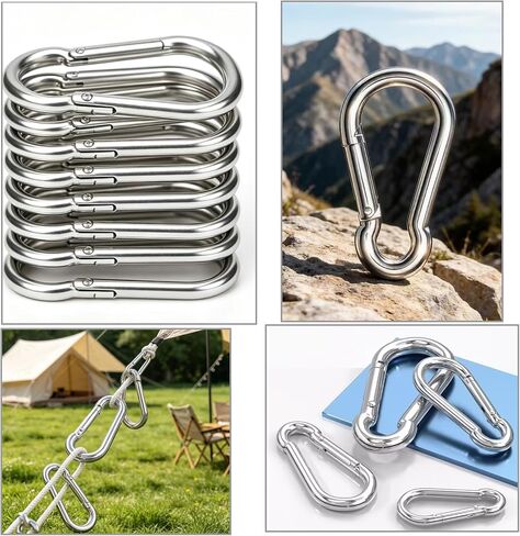 30 Pack 3" Heavy Duty Spring Snap Hooks – M8 5/16" Galvanized Steel Carabiner Clip, for Home Gym, Outdoor, Travel, Swing, Hiking, Kayak in Kuwait