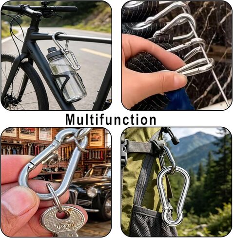 30 Pack 3" Heavy Duty Spring Snap Hooks – M8 5/16" Galvanized Steel Carabiner Clip, for Home Gym, Outdoor, Travel, Swing, Hiking, Kayak in Kuwait