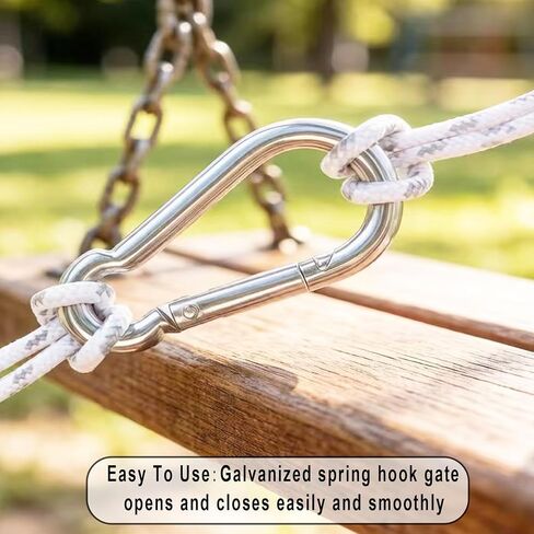 30 Pack 3" Heavy Duty Spring Snap Hooks – M8 5/16" Galvanized Steel Carabiner Clip, for Home Gym, Outdoor, Travel, Swing, Hiking, Kayak in Kuwait