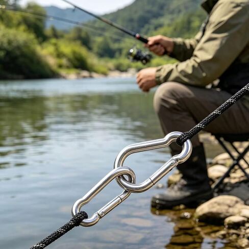 30 Pack 3" Heavy Duty Spring Snap Hooks – M8 5/16" Galvanized Steel Carabiner Clip, for Home Gym, Outdoor, Travel, Swing, Hiking, Kayak in Kuwait