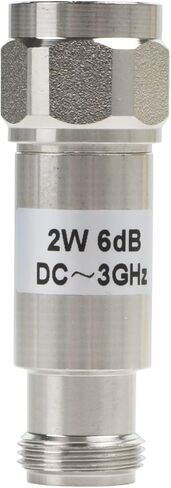 N Type Coaxial Attenuator 2W DC to 3GHz 50 Ohm Male to Female Fixed RF Signal Reducer Copper Plated Low Power Attenuation with Multiple dB Options for Lab Test and Field Equipment Silver(6dB) in Kuwait