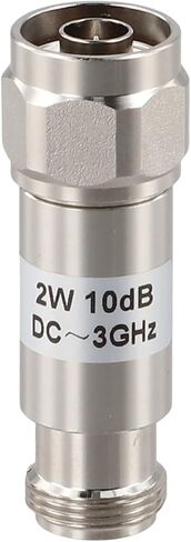 N Type Coaxial Attenuator 2W DC to 3GHz 50 Ohm Male to Female Fixed RF Signal Reducer Copper Plated Low Power Attenuation with Multiple dB Options for Lab Test and Field Equipment Silver(6dB) in Kuwait