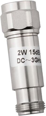 N Type Coaxial Attenuator 2W DC to 3GHz 50 Ohm Male to Female Fixed RF Signal Reducer Copper Plated Low Power Attenuation with Multiple dB Options for Lab Test and Field Equipment Silver(6dB) in Kuwait