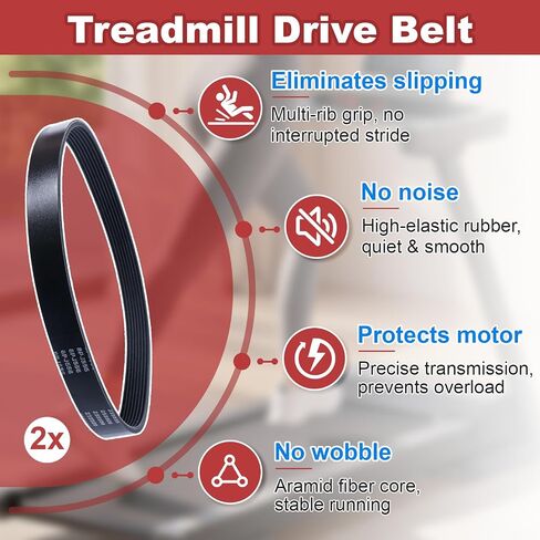 2-Pcs 255589 8PJ556 Treadmill Belt Compatible with NordicTrack, Compatible with 500s - 21.89"x0.75" Traction Drive Belt Replacement in Kuwait