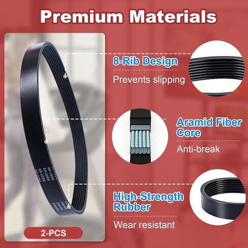 2-Pcs 255589 8PJ556 Treadmill Belt Compatible with NordicTrack, Compatible with 500s - 21.89"x0.75" Traction Drive Belt Replacement in Kuwait