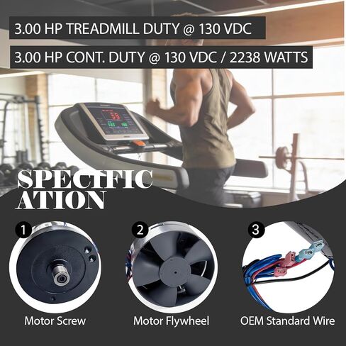 318100 M-405560 413000 Treadmill Motor Replacement with Flywheel, 3.0 HP 130VDC 2238W Drive Motor Fits NordicTrack C 990, C 900 i, C 950i, EXP 7i, Fits ProForm Performance 800i, Power 795 in Kuwait