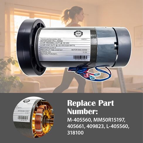 318100 M-405560 413000 Treadmill Motor Replacement with Flywheel, 3.0 HP 130VDC 2238W Drive Motor Fits NordicTrack C 990, C 900 i, C 950i, EXP 7i, Fits ProForm Performance 800i, Power 795 in Kuwait