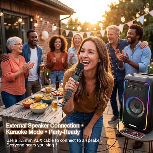 Facmogu MC9 Karaoke & Live Streaming Microphone w/Built-in Sound Card for TikTok YouTube Beginners, Voice Changer Sound Effects, Bluetooth, Real-Time Monitoring, Easy Podcast Recording Kit for Phones in Kuwait