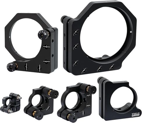 2-Axis Precision Adjustable O-Type Optical Lens Holder | 25.4mm Lens/Mirror Mount (LH Design, Set Screw Locking) with Pitch & Yaw Adjustment, Fits Standard Optical Rails in Saudi Arabia