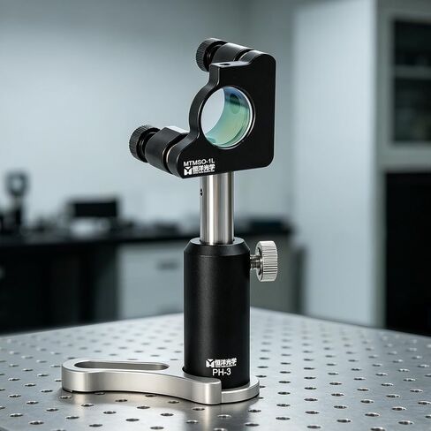 2-Axis Precision Adjustable O-Type Optical Lens Holder | 25.4mm Lens/Mirror Mount (LH Design, Set Screw Locking) with Pitch & Yaw Adjustment, Fits Standard Optical Rails in Saudi Arabia