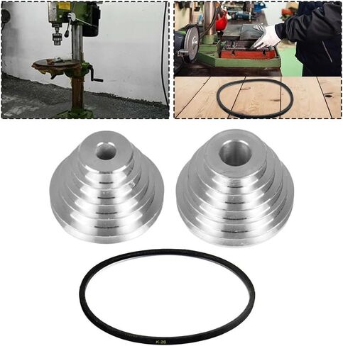 Pagoda Pulley Wheel Set for Benchtop Drill Press — 5-Step Aluminum Transmission Wheels (14mm & 22mm Bore) + K26 V-Belt, 3-Piece Drive Kit in Kuwait