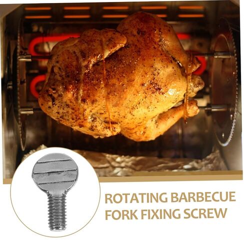 2 PCS Thumb Screws Stainless Steel BBQ Rotisserie Replacement Parts Knurled Rotisserie Bolts for Grilling Fork 0.75x0.43x0.2in Replacement Screws for Electric Oven Turkey Forks Air Fryer Gri in Kuwait